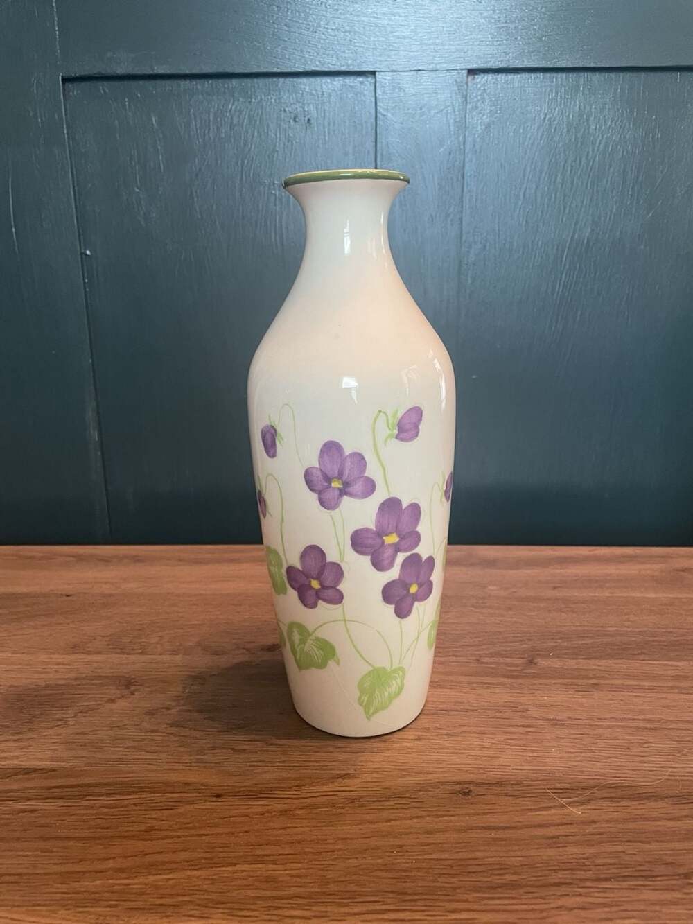 Weiss Hand Painted Floral Ceramic Vase Brazil
